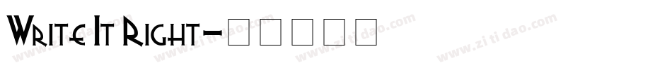 Write It Right字体转换